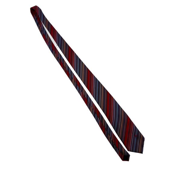Fendi Stripe Silk Tie Red - Picture 2 of 6